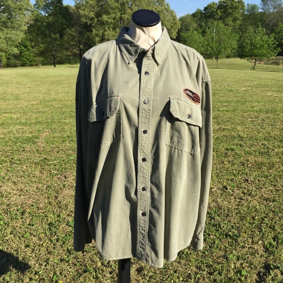 Harley Davidson Motorcycle Corduroy Mens Shirt XL - Picture 1 of 10